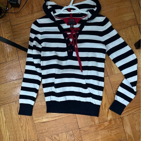 TOMMY Hilfiger Striped Nautical Hoodie Pullover Sweater XS - Picture 6 of 9